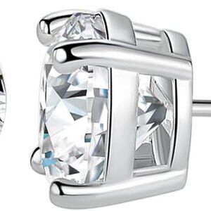 18K White and Yellow Gold Plated Dainty Stud Earrings Set with 6 Sizes, Hypoalle